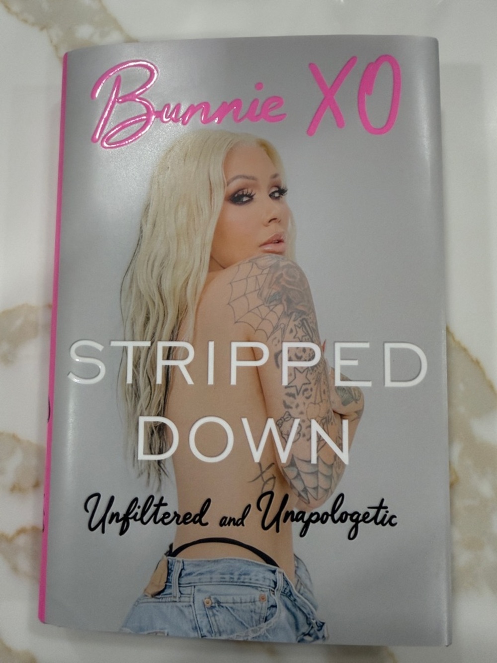 Bunnie XO "Stripped Down" Hardcover Book - Pink & Gray Cover